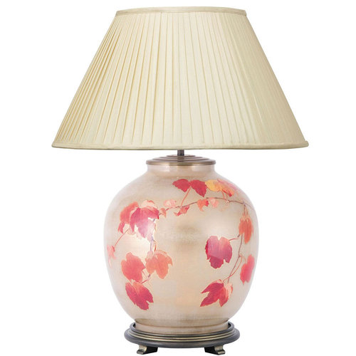Jenny Worrall Vine Gold & Taupe  Large Round  Glass Lamp