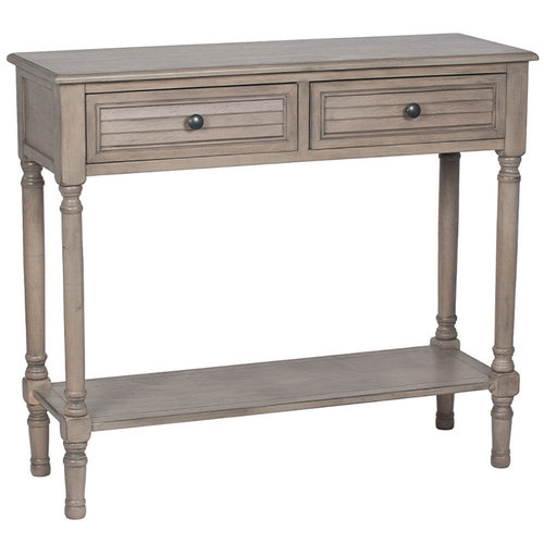 Taupe Pine Wooden Thin Console Table