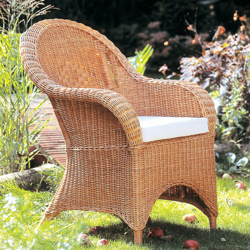 Patio or Conservatory Cane Chair Candy Brown