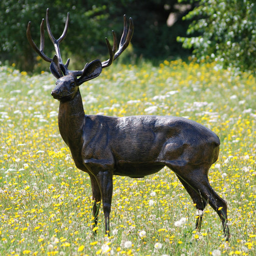 Large Standing Metal Garden Stag