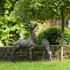 Large Garden Deer Sculptures Verdi Gris Finish