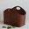 Curved Leather Magazine Storage Basket With Handles