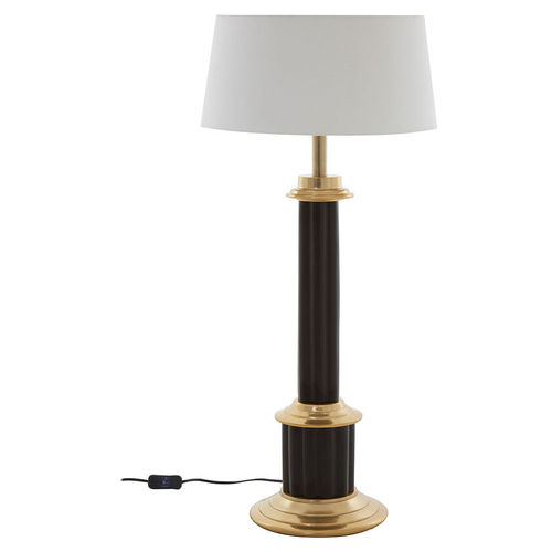 Tall Black Gold Style Column Lamp