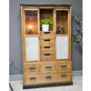 Industrial Style Narrow Wooden Display Cabinet