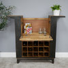 Industrial Style Black Wood Wine Cabinet Bar
