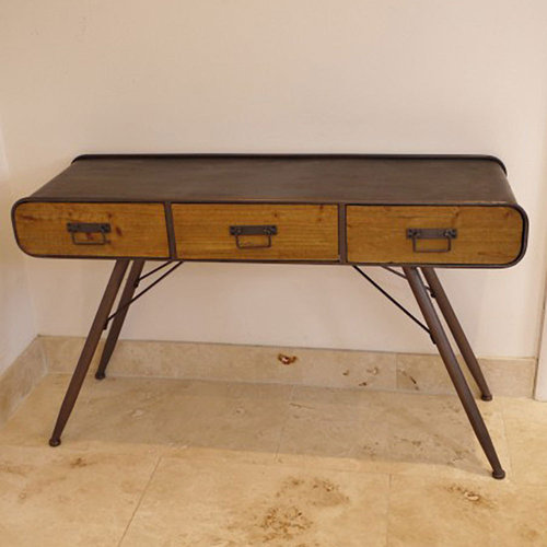 Retro Industrial Style Office Metal & Wood Desk