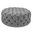 Large Round Buttoned Dove Grey Velvet Footstool