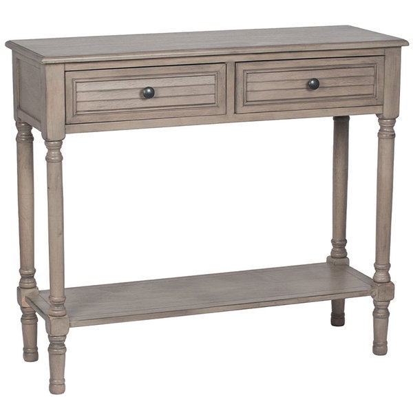 Taupe Pine Wooden Thin Console Table