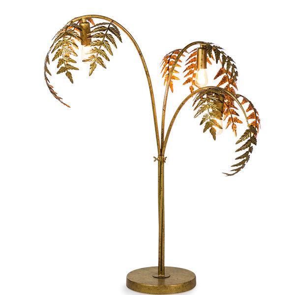 Gold Style Palm Leaf Table Lamp