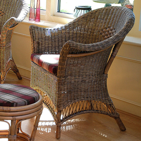 Loom Style Wicker Conservatory Chair Chestnut