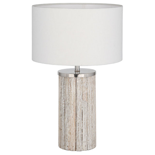 Sophia Grey Wash Wooden Column Table Lamp