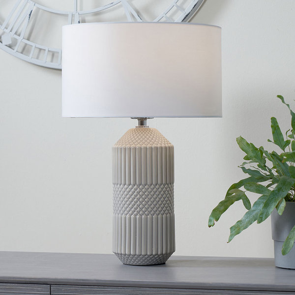 Meribel Geo Grey Textured Table Lamp Shade