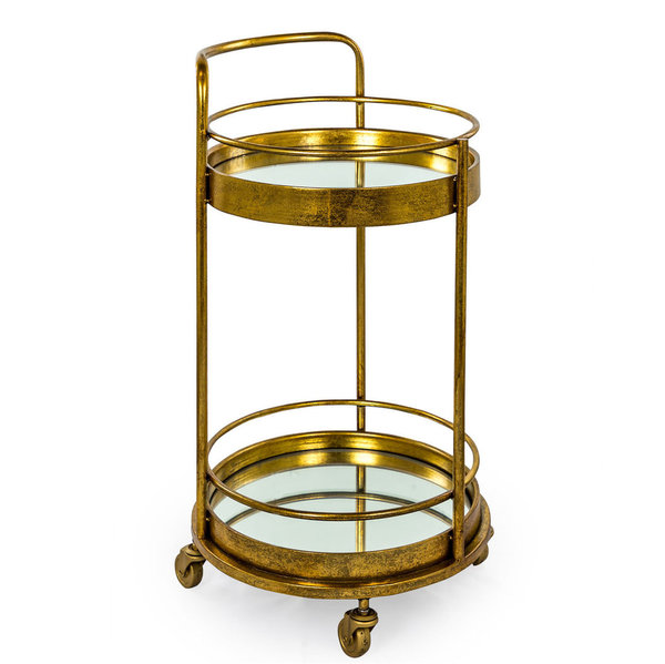 Small Round Bar Trolley Gold Bronze Finish