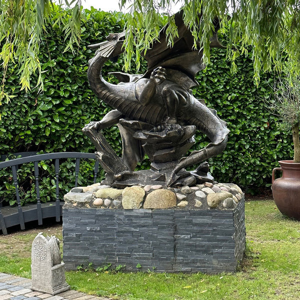 Large Metal Dragon Garden Statue