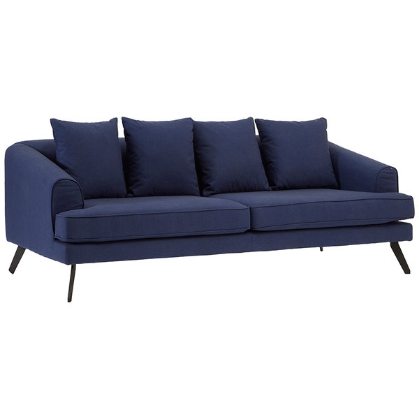 Jamie 3 Seater Blue Upholstered Sofa
