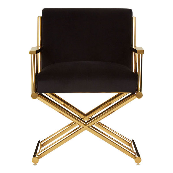 Black Velvet Directors Style Chair
