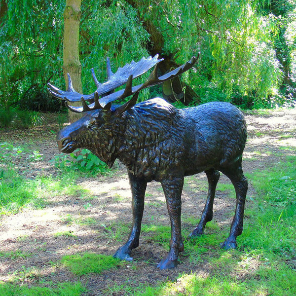Life-Size Garden Moose Sculpture