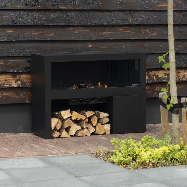 Thin Table with Built In Fire Pit