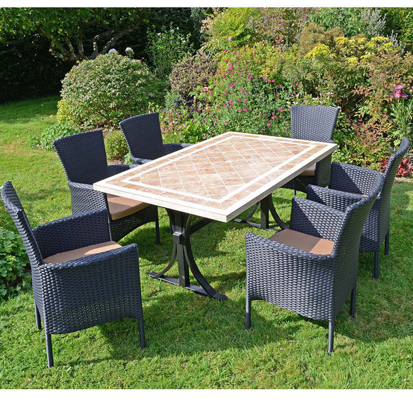 Hampton 6 Person Rectangular Garden Table Set