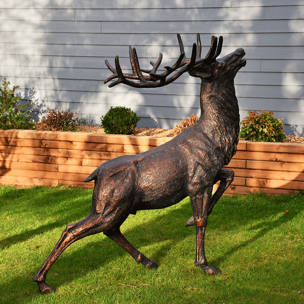Red Deer Garden Metal Sculpture